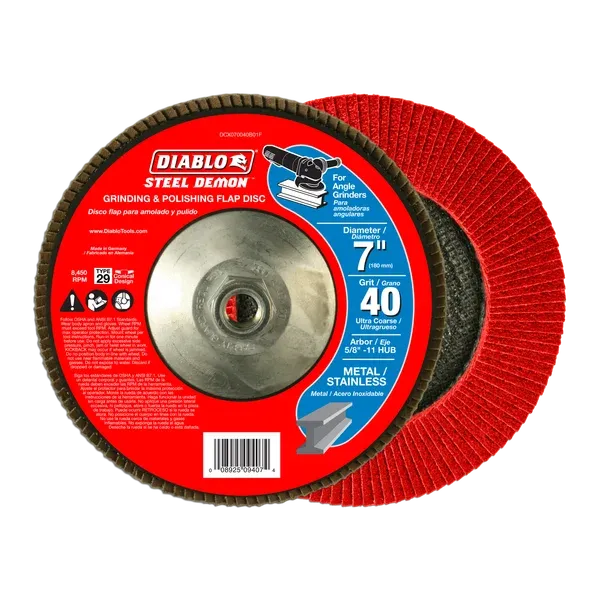 Diablo 7" 40-Grit Steel Demon™ Flap Disc for Metal