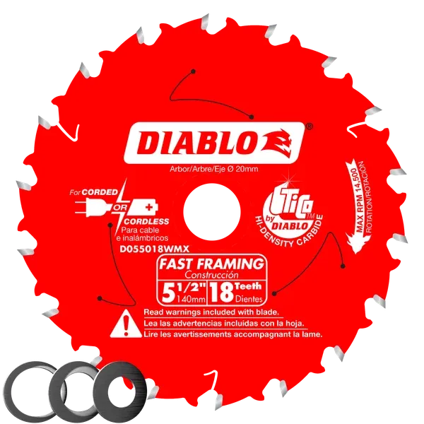 Diablo 5-1/2" x 18-Teeth Fast Framing Saw Blade for Wood