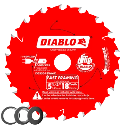 Diablo 5-1/2" x 18-Teeth Fast Framing Saw Blade for Wood