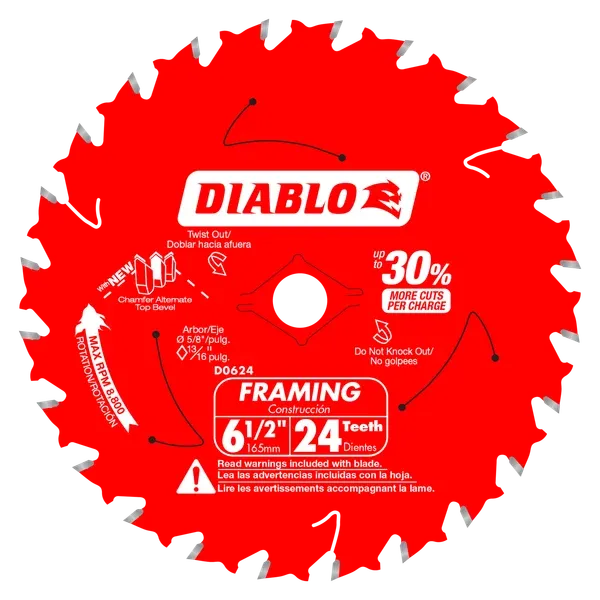 Diablo 6-1/2" x 24-Teeth Framing Saw Blade for Wood