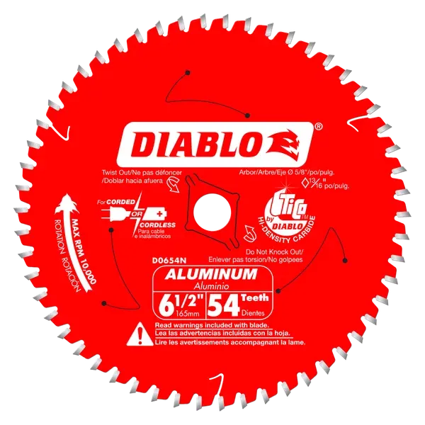 Diablo 6-1/2" x 54-Teeth Saw Blade for Medium Aluminum