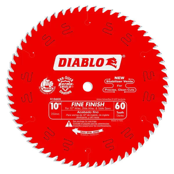 Diablo 10" x 60-Teeth Fine Finish Saw Blade for Wood