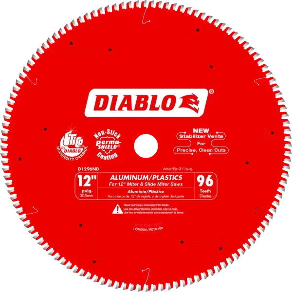 Diablo 12" x 96-Teeth Saw Blade for Aluminum & Plastics