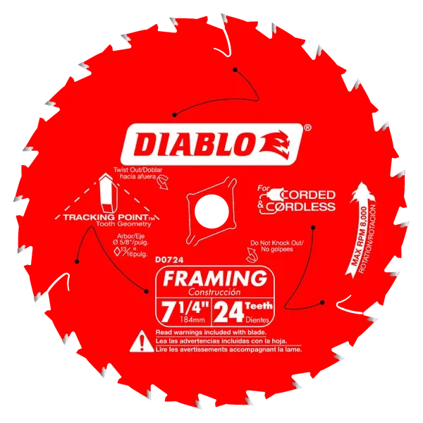 Diablo 7-1/4" x 24-Teeth Framing Saw Blade for Wood