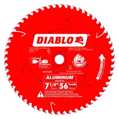 Diablo 7-1/4 Diablo 7-1/4" x 56-Teeth Saw Blade for Thick Aluminum