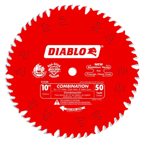 Diablo 10" x 50-Teeth Combination Saw Blade for Wood