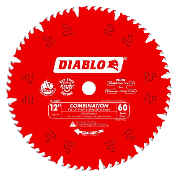Diablo 12" x 60-Teeth Combination Saw Blade for Wood