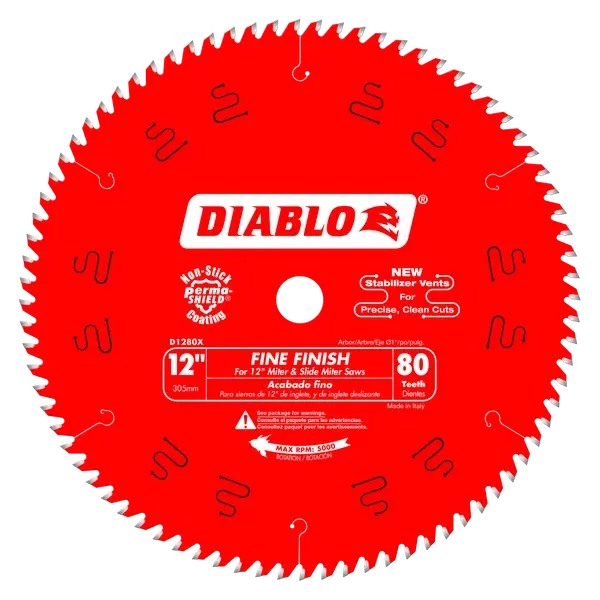 Diablo 12" x 80-Teeth Fine Finish Saw Blade for Wood