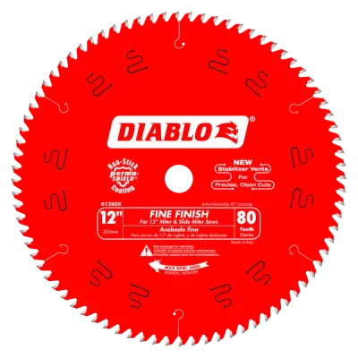 Diablo 12" x 80-Teeth Fine Finish Saw Blade for Wood