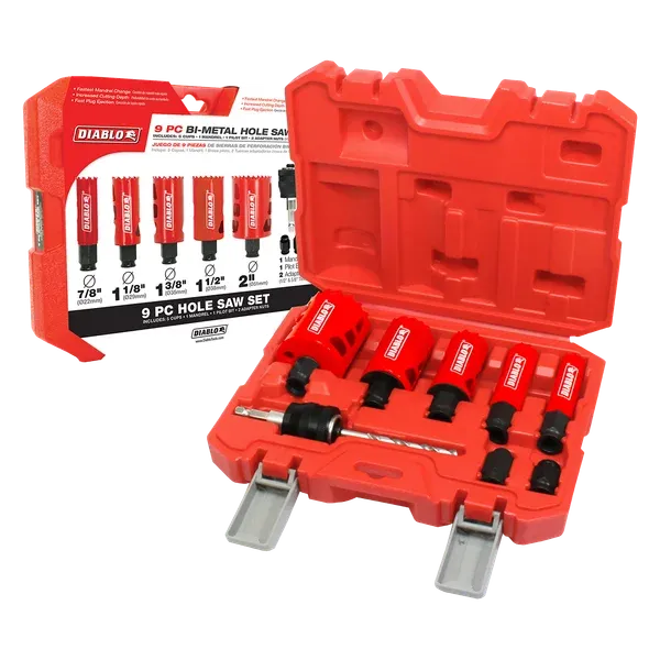 Diablo 9 pc General Purpose Bi-Metal Hole Saw Set