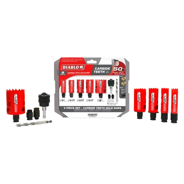 Diablo 9 pc General Purpose Carbide Teeth Hole Saw Set