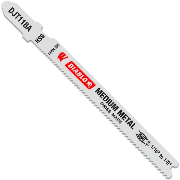 Diablo 3-5/8" 17/24TPI High Speed Steel Jig Saw Blades for Medium Metal