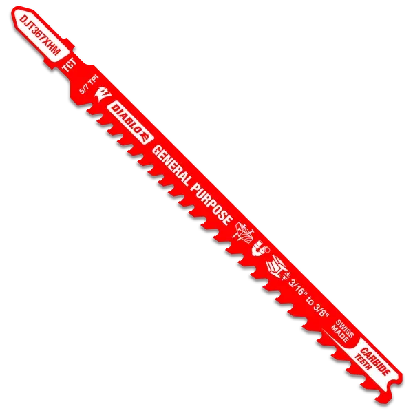 Diablo 5-1/4" 5/7TPI Carbide Jig Saw Blade for General Purpose Cuts
