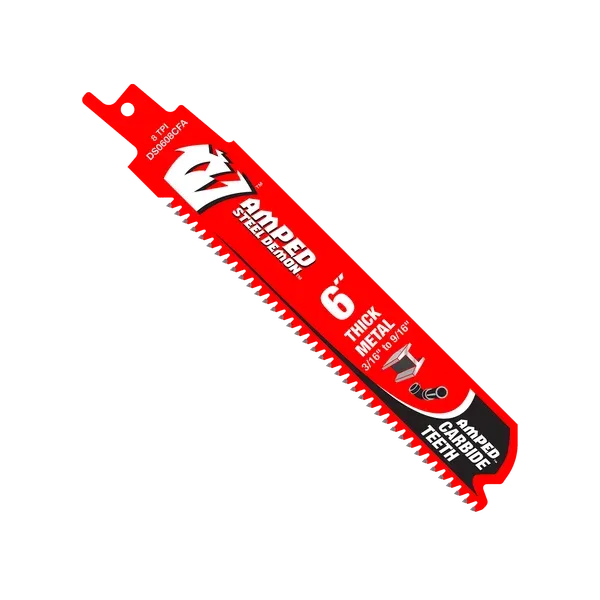 Diablo 6" 8TPI AMPED™ Steel Demon™ Carbide Teeth Reciprocating Saw Blades for Thick Metal - 3 Pack