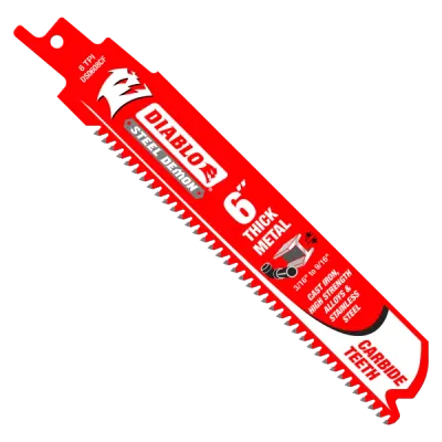 Diablo 6 Diablo 6" 8TPI Steel Demon™ Carbide Teeth Reciprocating Saw Blade for Thick Metal