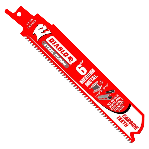Diablo 6" 10TPI Steel Demon™ Carbide Teeth Reciprocating Saw Blade for Medium Metal