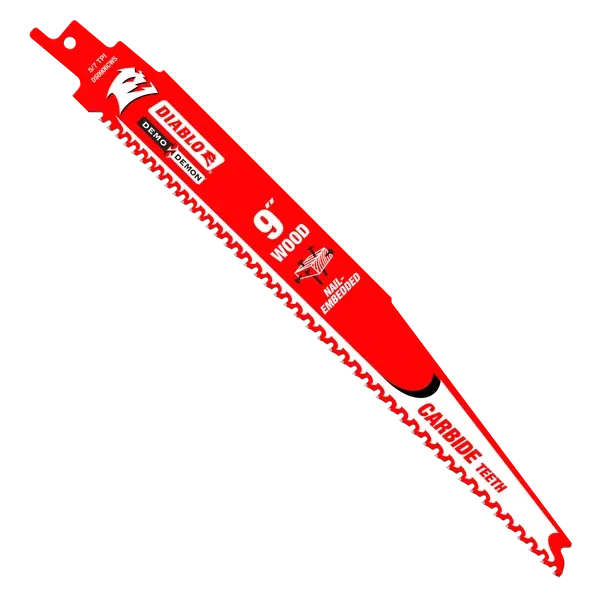 Diablo 9" 5/7TPI Demo Demon™ Carbide Teeth Reciprocating Saw Blade for Nail-Embedded Wood