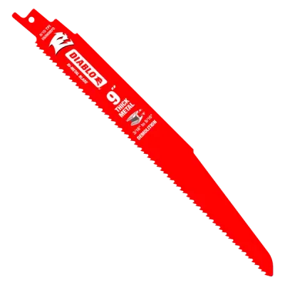 Diablo 9" 8/10TPI Bi-Metal Reciprocating Saw Blades for Thick Metal - 5 Pack