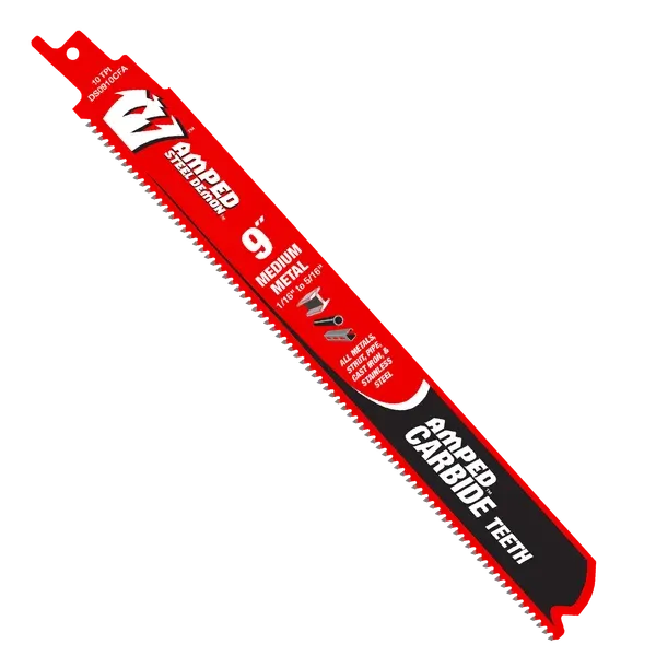 Diablo 9" 10TPI AMPED™ Steel Demon™ Carbide Teeth Reciprocating Saw Blades for Medium Metal
