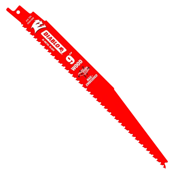 Diablo 9" 4/6TPI Bi-Metal Reciprocating Saw Blades for Nail-Embedded Wood