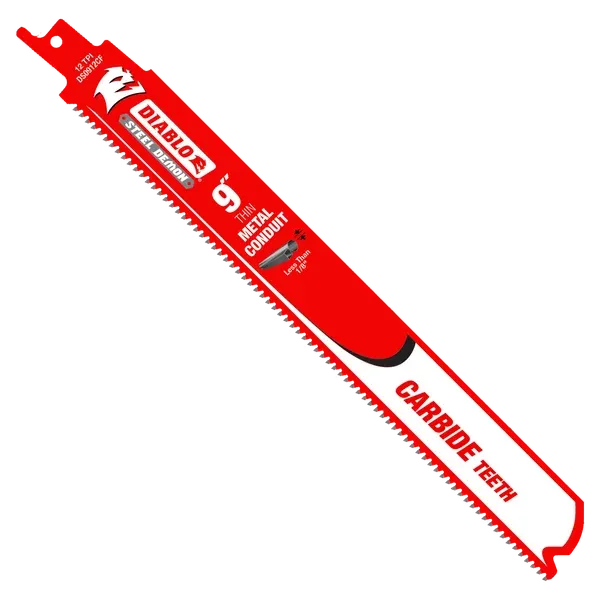 Diablo 9" 12TPI Steel Demon™ Carbide Teeth Reciprocating Saw Blade for Thin Metal Conduit