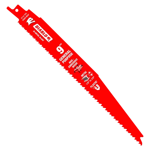 Diablo 9" 8/14 TPI Bi-Metal Reciprocating Saw Blades for General Purpose Cuts