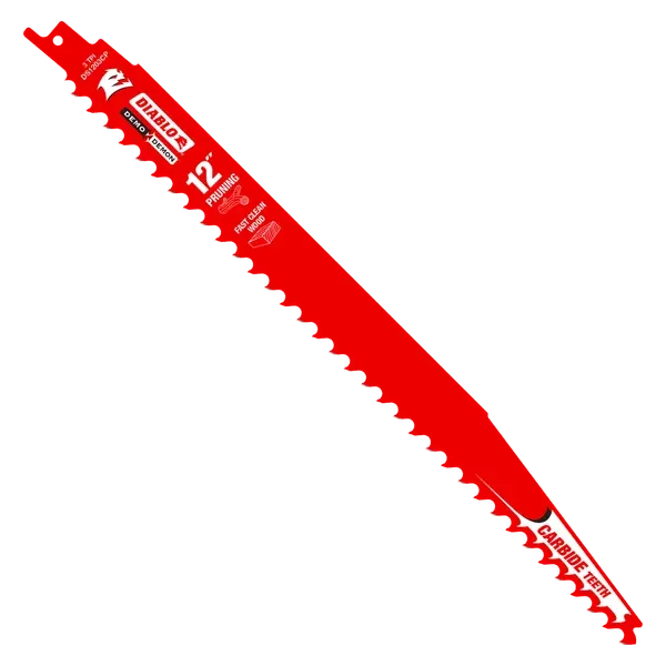 Diablo 12" 3TPI Demo Demon™ Carbide Teeth Reciprocating Saw Blade for Pruning and Clean Wood