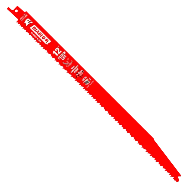 Diablo 12" 10/14TPI Flush Cut Bi-Metal Reciprocating Saw Blades for Nail-Embedded Wood and Metal