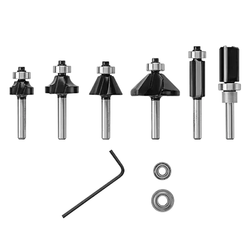 Bosch 6 pc. Carbide-Tipped Trim and Edging Router Bit Set