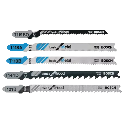 Bosch 5pc T-Shank Jig Saw Blade Set for Wood and Metal