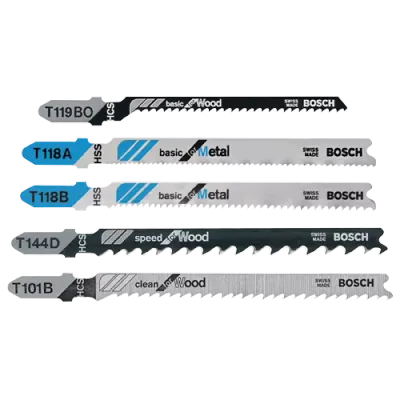 Bosch 5pc T-Shank Jig Saw Blade Set for Wood and Metal Bosch 5pc T-Shank Jig Saw Blade Set for Wood and Metal