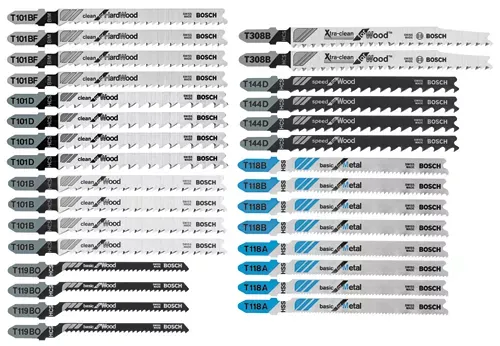 Bosch 30pc T-Shank Jig Saw Blade Set for Wood and Metal