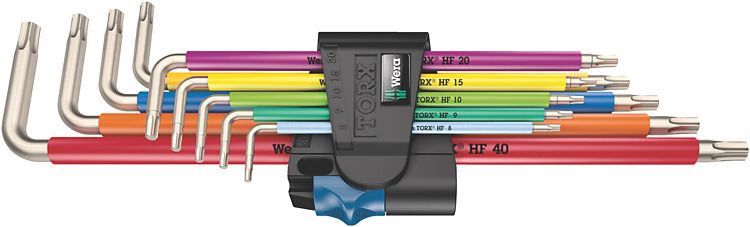Wera 3967/9 TX SXL Multicolour HF Stainless 1 L-key set with holding function, stainless, 9 pieces