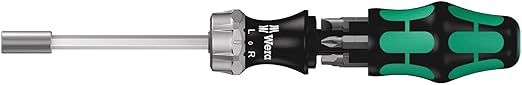 Wera 1/4in Head Ratcheting Screwdriver with Bits (7pc)