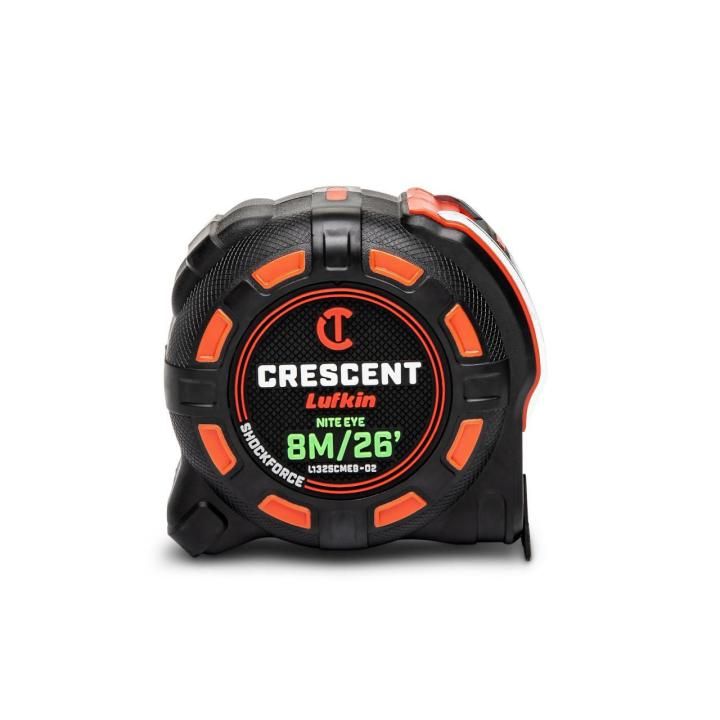 Crescent Lufkin 1-1/4" x 8 M/25' Shockforce Nite Eye™ Tape Measure