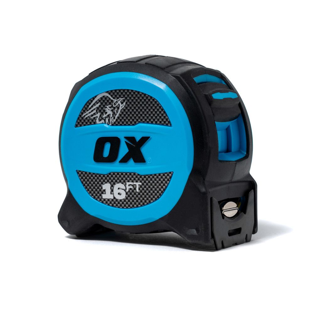 Ox Pro 16' Tuff Blade Tape Measure – Magnetic Dual Hook & 1 1/4″ Wide Blade
