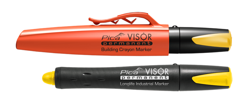 Pica Visor Permanent Building Crayon Marker - Yellow