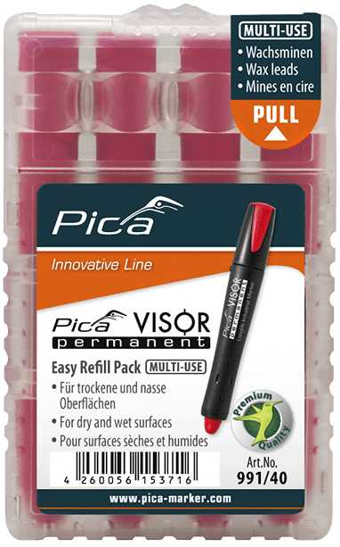 Pica Visor Permanent Refills - Red