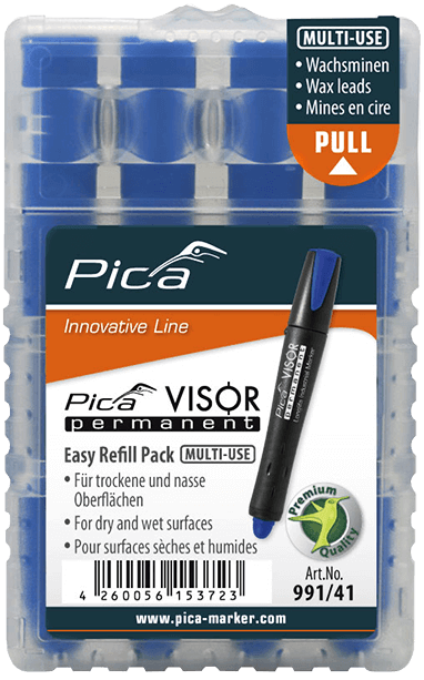 Pica Visor Permanent Refills - Blue