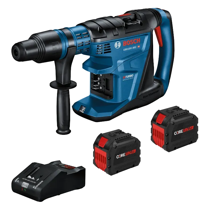 Bosch PROFACTOR™ 18V Connected-Ready SDS-max® 1-5/8 In. Rotary Hammer with (2) CORE18V® 12 Ah High Power Batteries