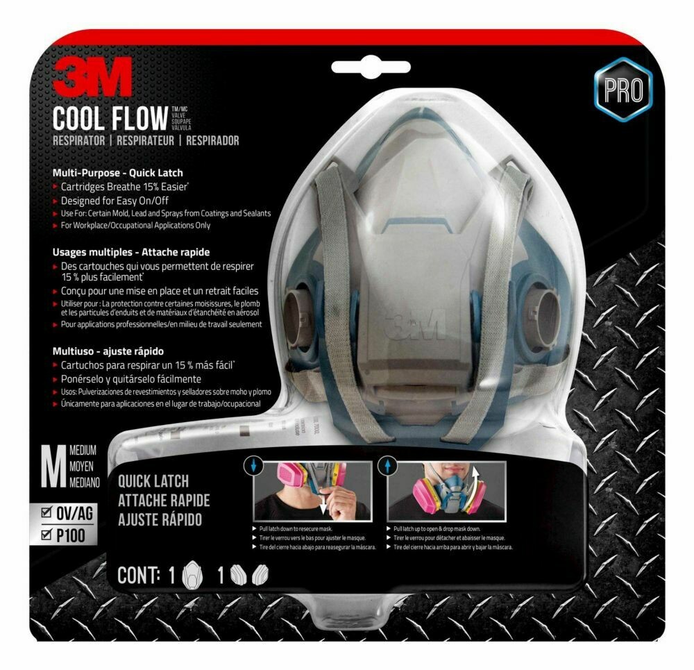 3M™ Cool Flow™ Quick-Latch Multi-Purpose Respirator 3M™ Cool Flow™ Quick-Latch Multi-Purpose Respirator