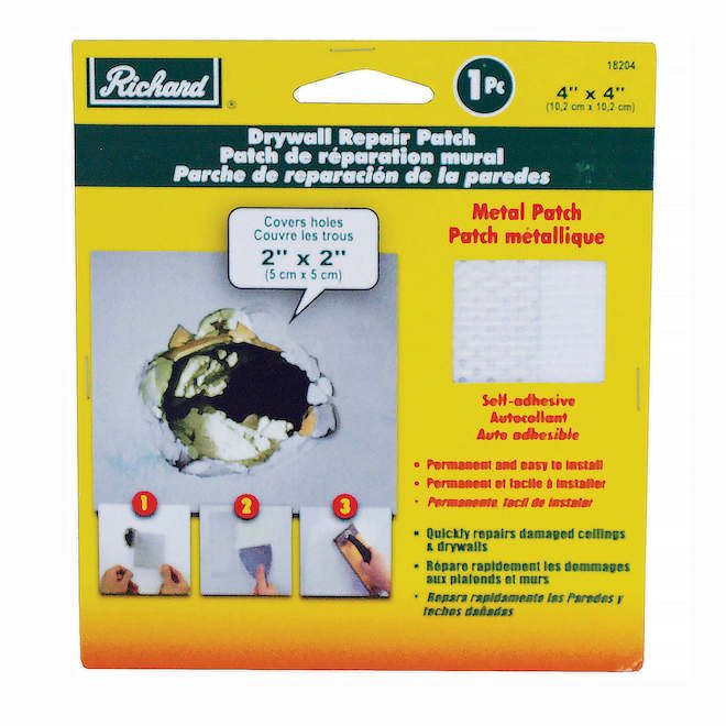 Richard Metal-Reinforced Drywall Patch - 4" x 4"