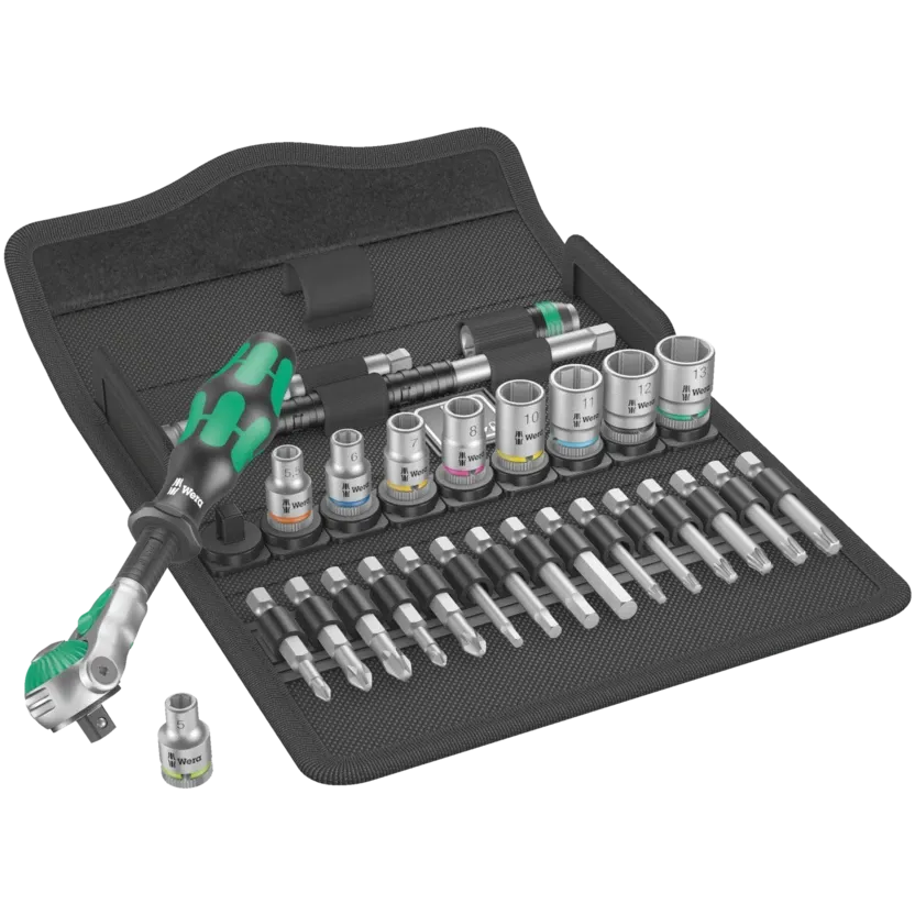 Wera 8100 SA 6 Zyklop Speed Ratchet Set, 1/4" drive, metric