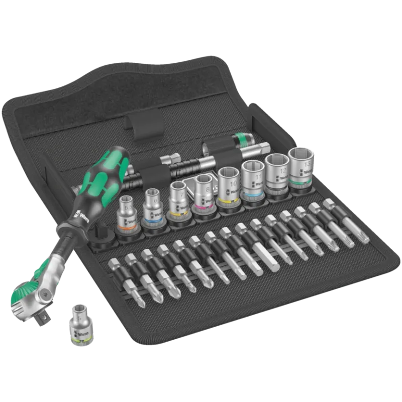 Wera 8100 SA 6 Zyklop Speed Ratchet Set, 1/4 Wera 8100 SA 6 Zyklop Speed Ratchet Set, 1/4" drive, metric