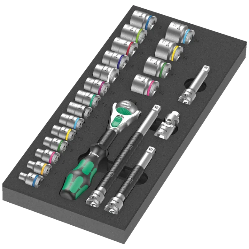 Wera 9721 Foam insert 8000 B Zyklop 3/8 Wera 9721 Foam insert 8000 B Zyklop 3/8" ratchet set 1