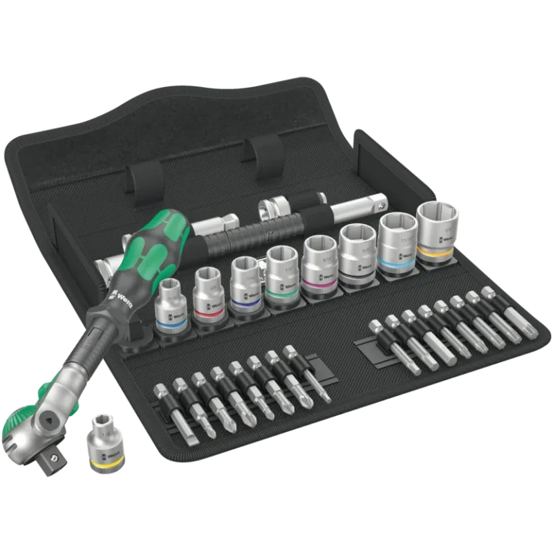 Wera 8100 SB 9 Zyklop Speed Ratchet Set, 3/8 Wera 8100 SB 9 Zyklop Speed Ratchet Set, 3/8" drive, imperial