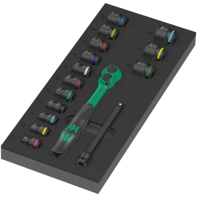Wera 9724 Foam insert 8010 B Zyklop Comfort ratchet set 1, 3/8