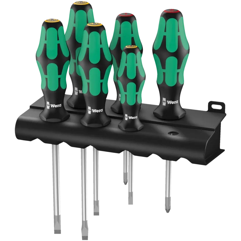 Wera 334/6 Rack Screwdriver set Kraftform Plus Lasertip and rack