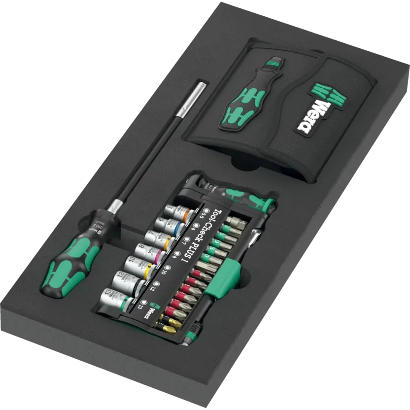Wera 1/4in Head Ratcheting Screwdriver with Bits (7pc)