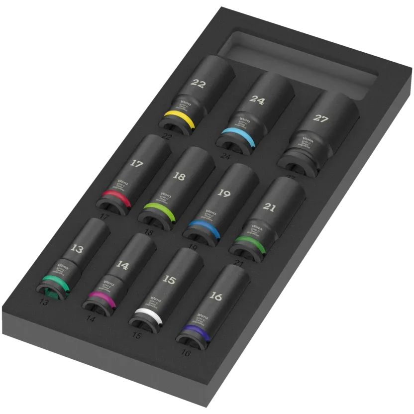 Wera 9725 Foam insert Zyklop C, 1/2", Impaktor Deep socket set 1